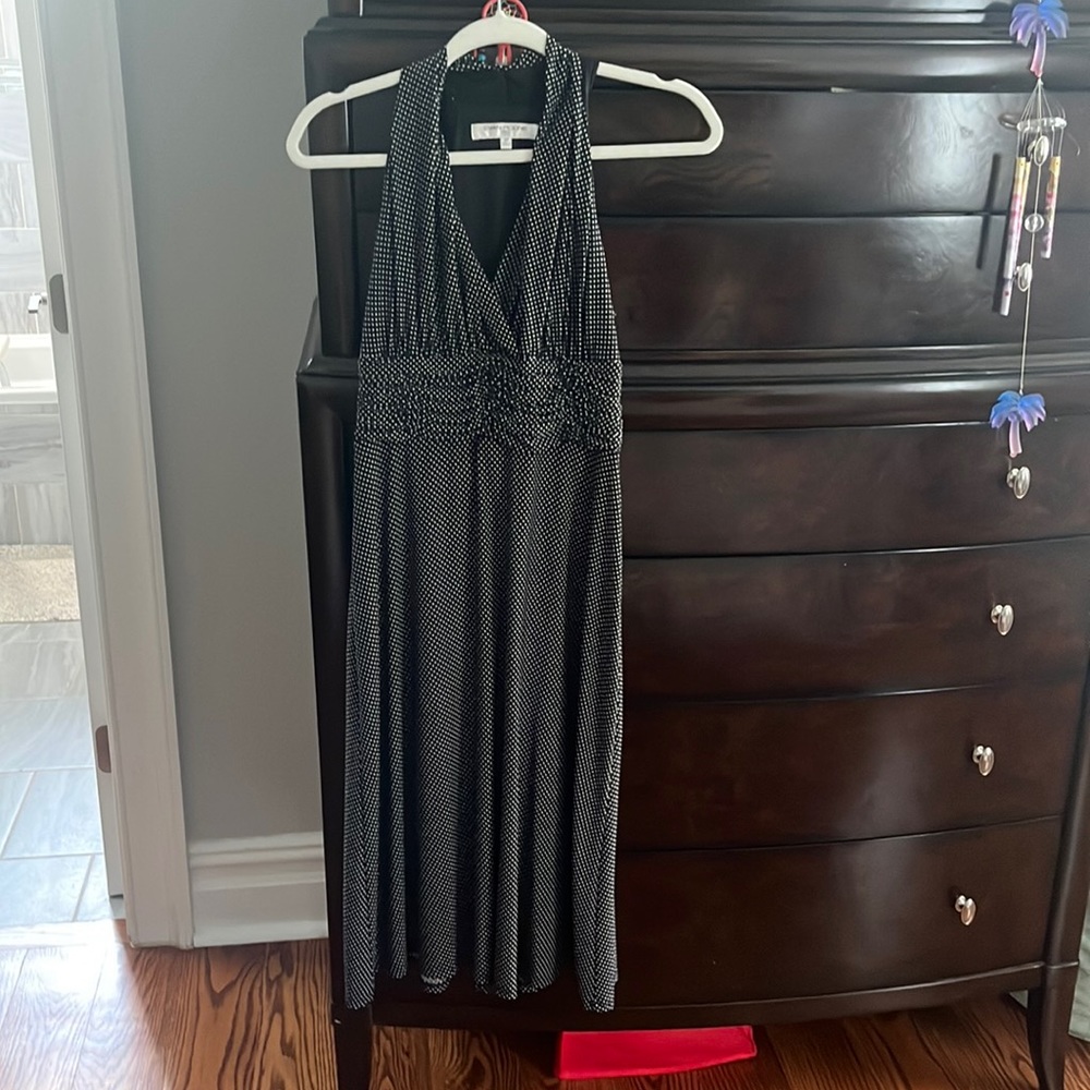 Evan Picone polka dot maxi dress